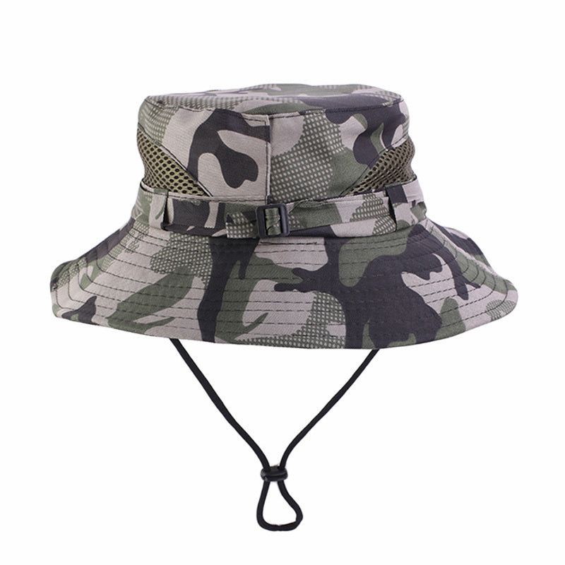 Kids Camouflage Bucket Hat Mesh Sun Hat