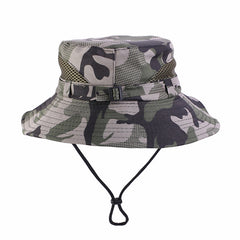 Kids Camouflage Bucket Hat Mesh Sun Hat