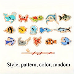 Wooden Ocean Fishing Toys - Interactive Magnetic Fish Game