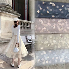 Colorful Heart Mesh Sequin Fabric 0.91m 2.74m 4.57m