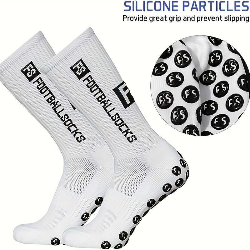 Men's Silicone Non-slip Mid-calf Football Socks