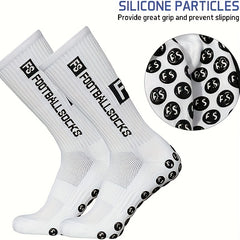 Men's Silicone Non-slip Mid-calf Football Socks