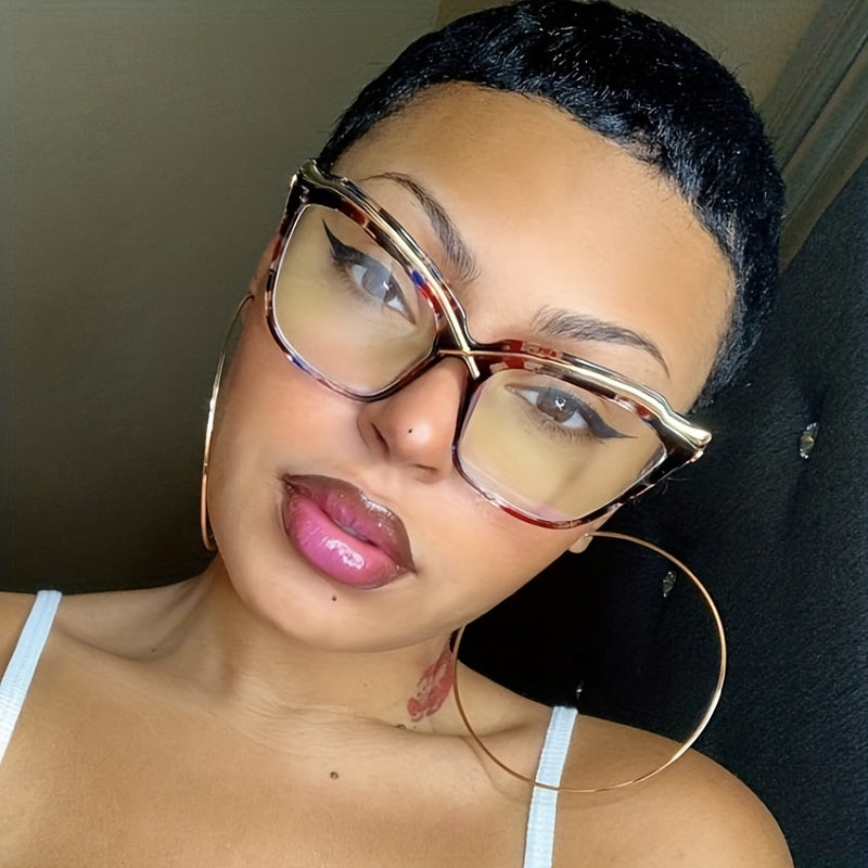 Oversized Clear Lens Glasses For Women Men Cat Eye Eyeglasses