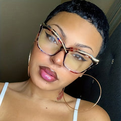 Oversized Clear Lens Glasses For Women Men Cat Eye Eyeglasses