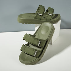 Men's Comfortable Non slip Hook And Loop Nylon Slides Sandals