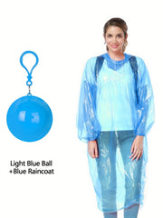Lightweight Waterproof Rain Poncho with Drawstring Hood