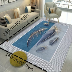 Abstract Feather Kitchen Rug Modern Nordic Geometric Pattern Indoor Mat
