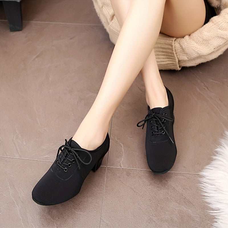 Women's Lace Up Soft Sole Latin Jazz Dance Shoes