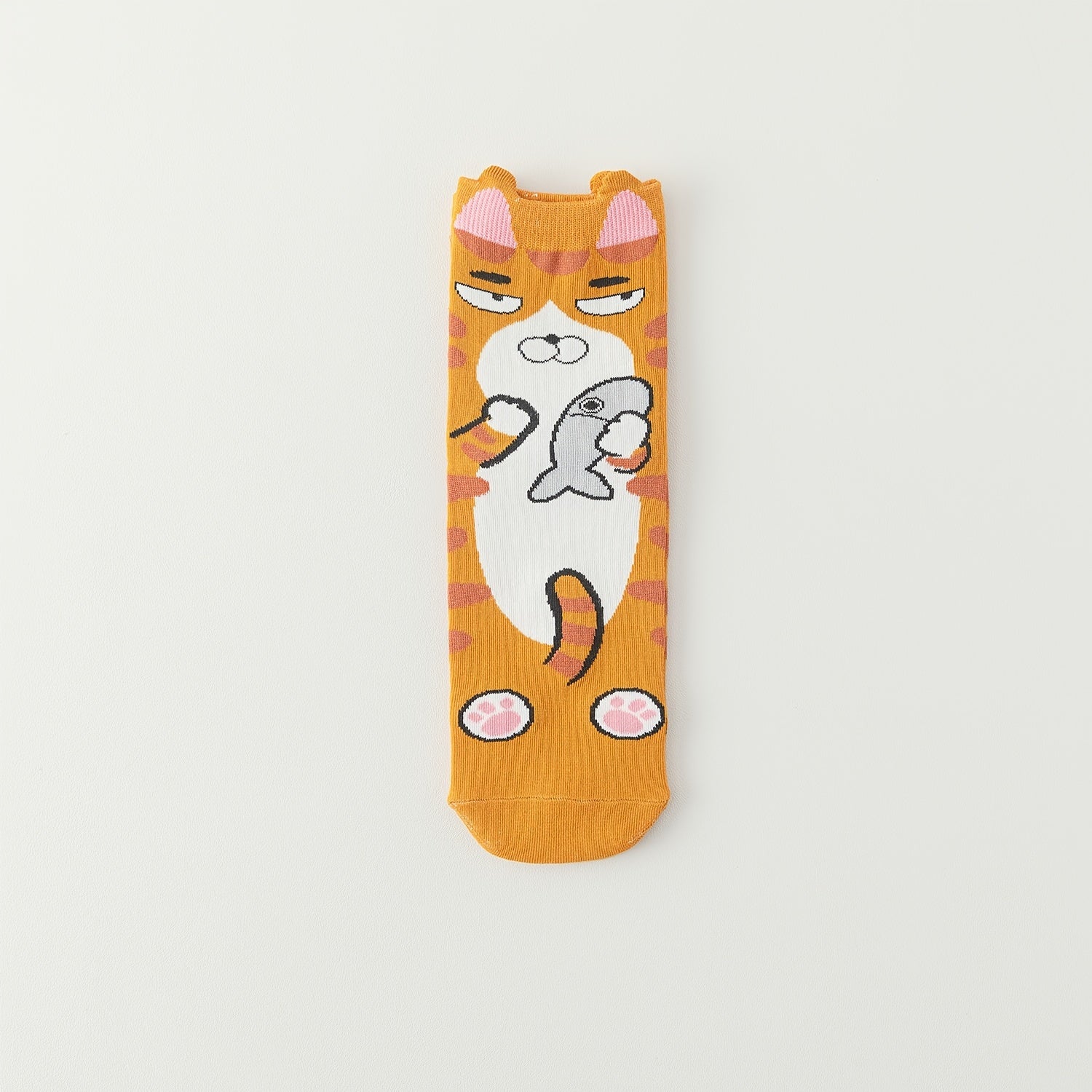5 Pairs Cat Print Socks Lightweight Women's Stockings & Hosiery