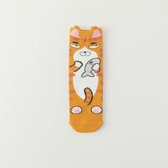 5 Pairs Cat Print Socks Lightweight Women's Stockings & Hosiery