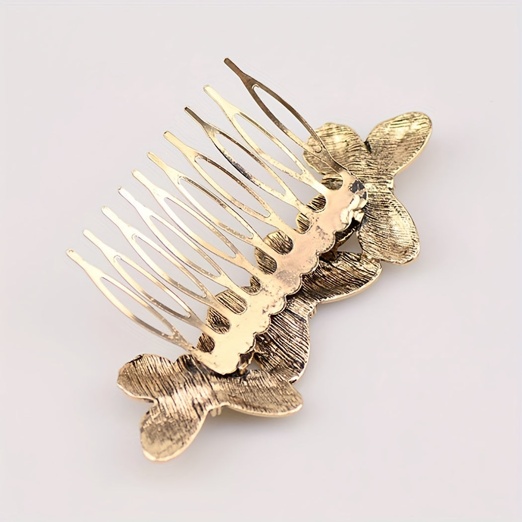 Bronze Butterfly Hair Comb Vintage Barrette Hair Accessories