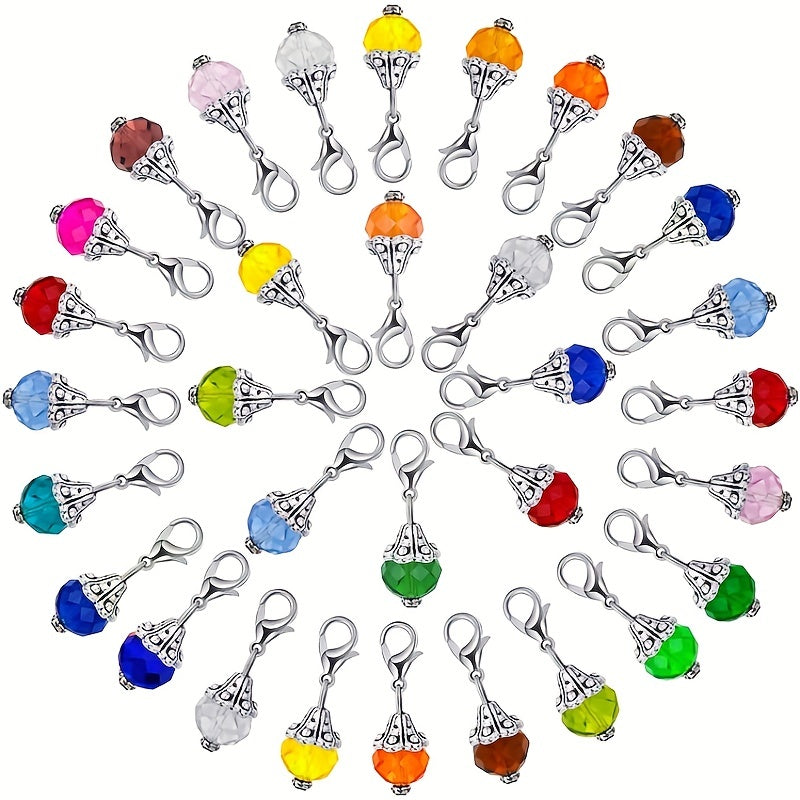 40pcs Crystal Keychain Pendant Key Ring Bag Accessory Necklace Charm
