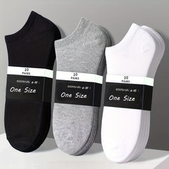 10 20 30 Pairs Unisex Solid Socks Low Cut Ankle Socks Women's Stockings