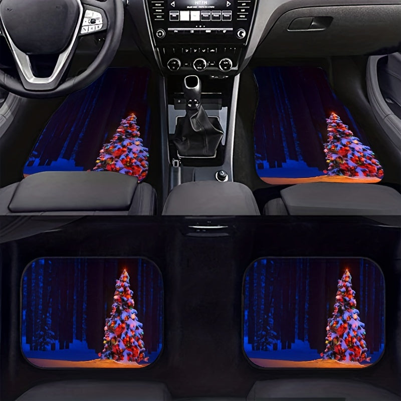 Christmas Trees Pattern Car Seat Covers Set