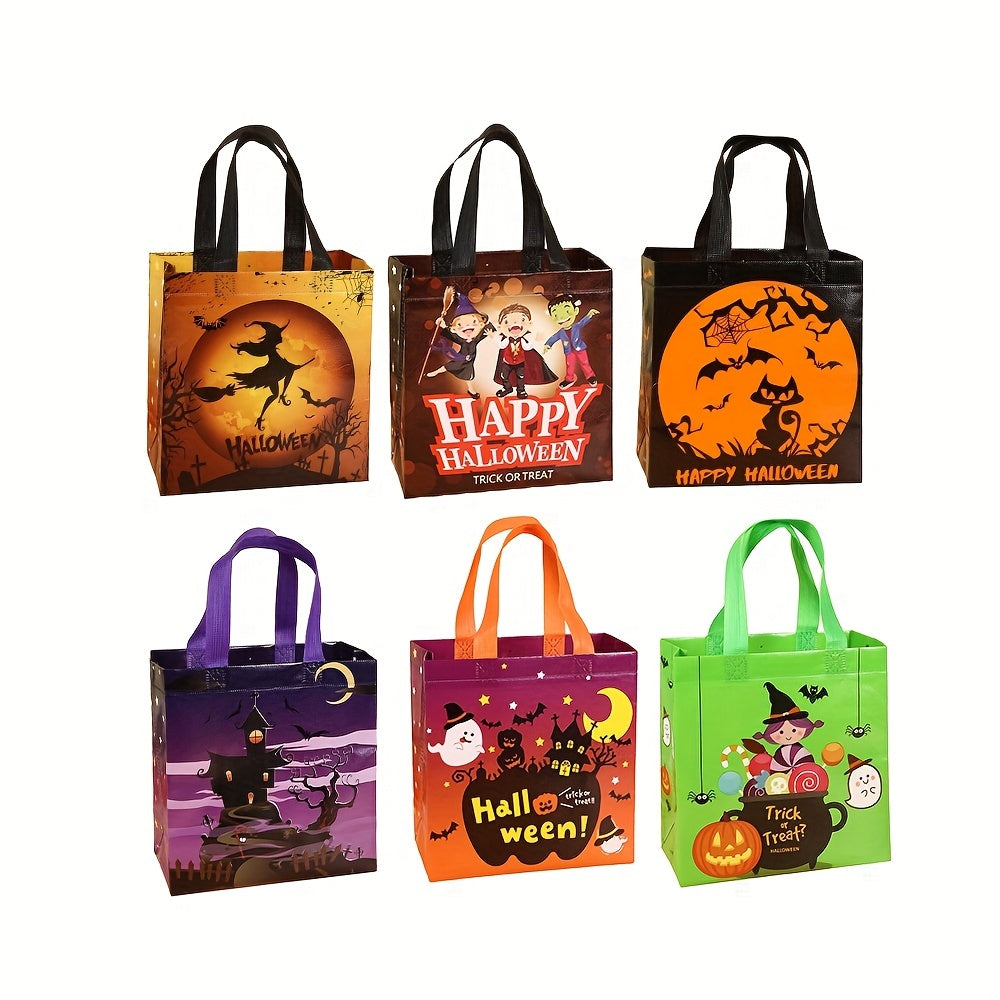 Halloween Tote Gift Bags 6 Patterns Trick Or Treat Bags Reusable Goody Candy Bag