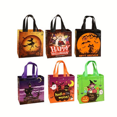 Halloween Tote Gift Bags 6 Patterns Trick Or Treat Bags Reusable Goody Candy Bag