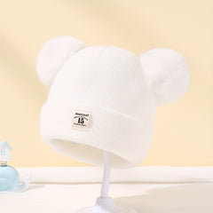 Baby Warm Knitted Hat Double Ball Boys Girls