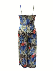 Sexy Jumpsuit Leopard Print Wide Leg Cami Jumpsui