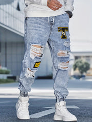 Men's Ripped Jeans Casual Street Style Denim Pants