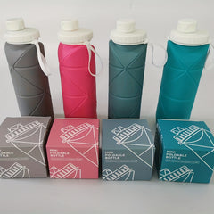 600ml Collapsible Silicone Water Bottle with Straw for Outdoor Activities