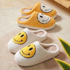 Cozy House Slippers Smiling Face Shoes Men Winter Shoes