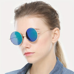 Round Metal Sunglasses Retro Polarized UV400