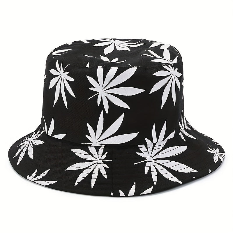 Maple Leaf Pattern Sunshade Bucket Hat for Men Women