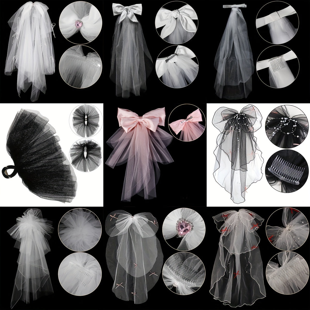 MIALLO Wedding Veil with Bow Hair Accessory Soft Tulle Bridal Veil