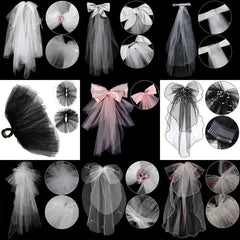 MIALLO Wedding Veil with Bow Hair Accessory Soft Tulle Bridal Veil