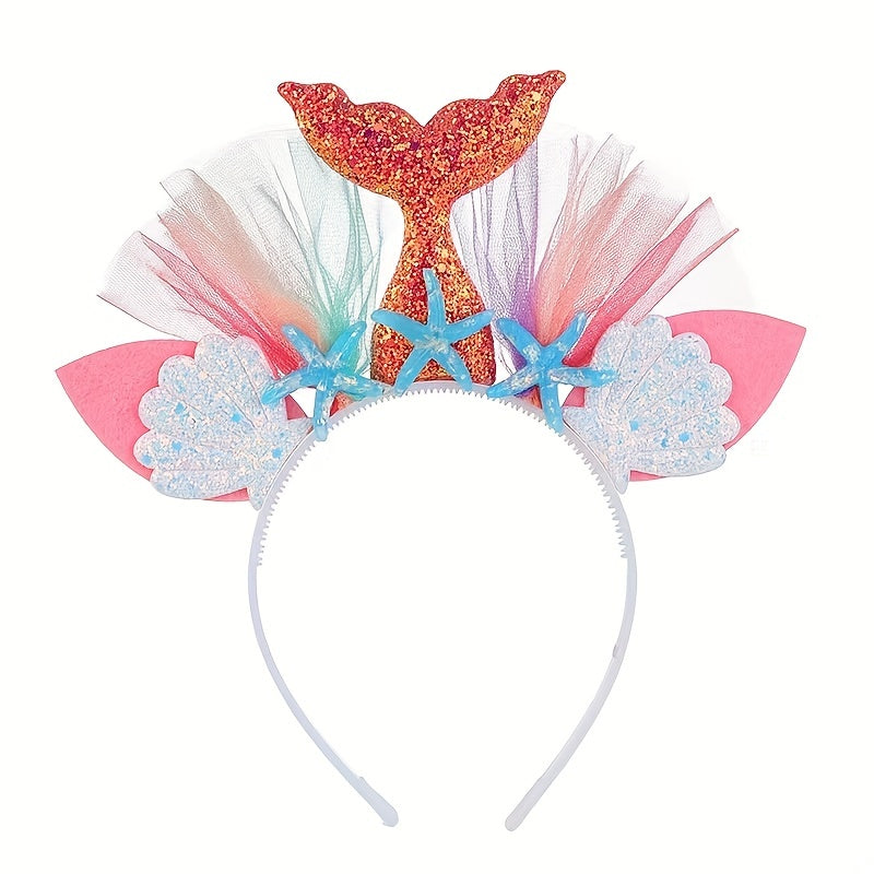 Girls Mermaid Unicorn Wig Sequin Headband Costume Dress Up Party Hair Accessorie