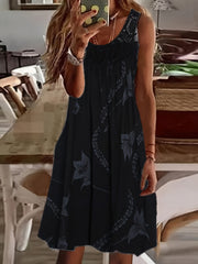 Ethnic Print Dress Casual Summer Sleeveless Dress