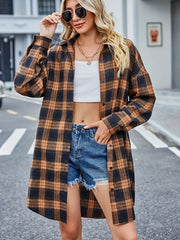 Plaid Print Button Up Long Sleeve Shirt