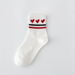 10 Pairs Cartoon Print Socks, Comfy & Mid Tube Women's Stockings