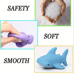 7pcs Bath Toy Set Fishing Floating Animal Toys Water Spraying Fish Net Game