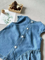 Baby Cotton Sleeveless Denim Dress For Your Pretty Girl