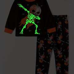 Boy's Halloween Outfit 2pcs Long Sleeve Top & Pants Set