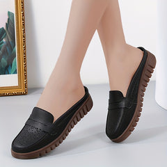 Women's Hollow Out Flat Mules Soft Sole Closed Toe Non Slip Shoes