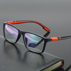Men's Vintage TR90 Square Reading Glasses Anti Light Hyperopia Eyewear