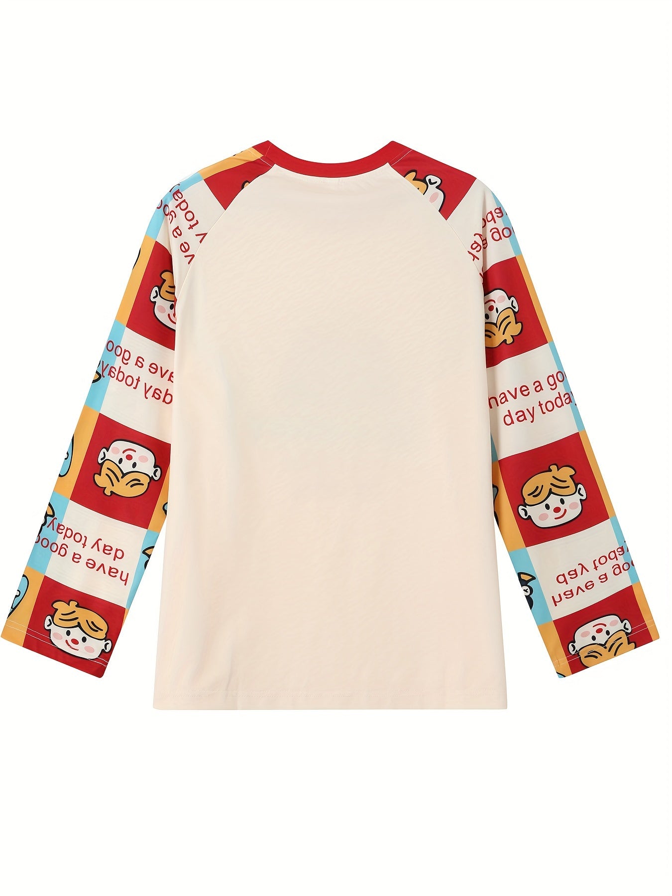 Cartoon Print Pajama Set Long Sleeve Top & Pants