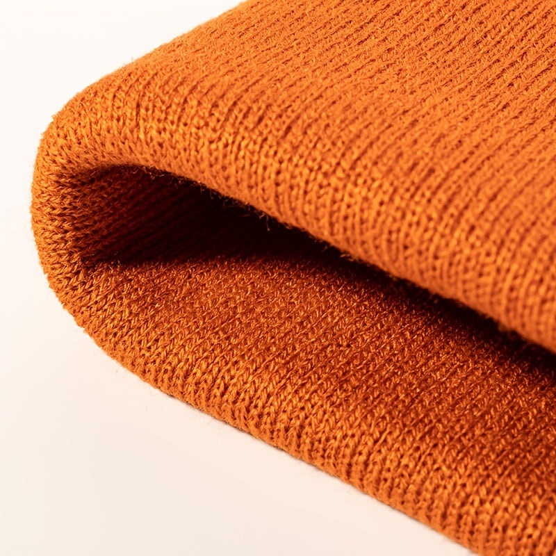 Street Knitted Hat Couple Models Warm Solid Outdoor Beanie