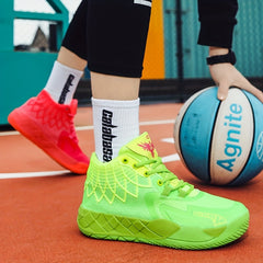 Men's Shock Absorbing Ankle Top Basketball Shoes Non Slip Athletic Style