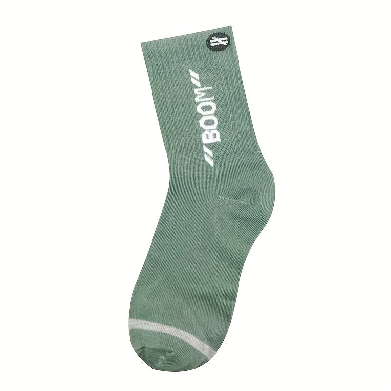 5 Pairs Letter Print Sports Socks for Women & Men