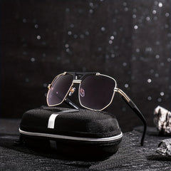 Men's Square Frame Sunglasses Unisex Steampunk UV Protection Glasses