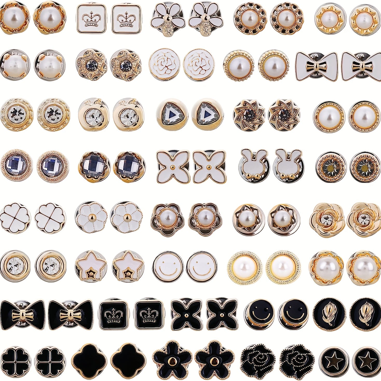 80pcs Women Shirt Brooch Buttons Safty Button Pins Blouse Pins For Crafts