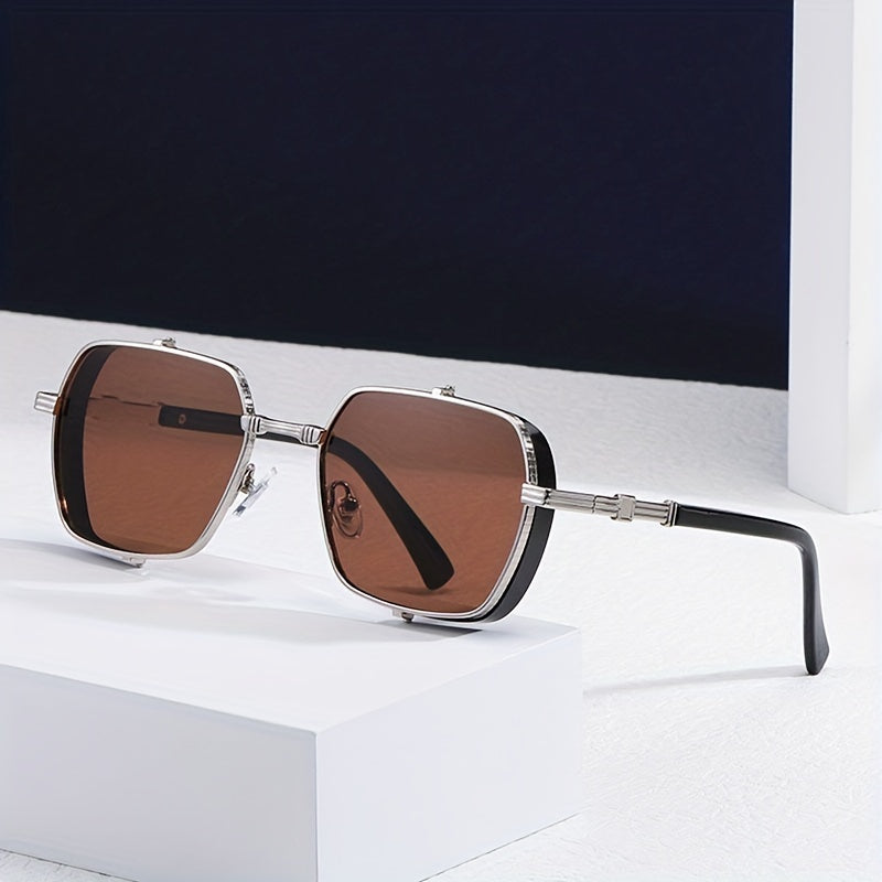 Steampunk Metal Square Frame Men's Sunglasses UV Protection