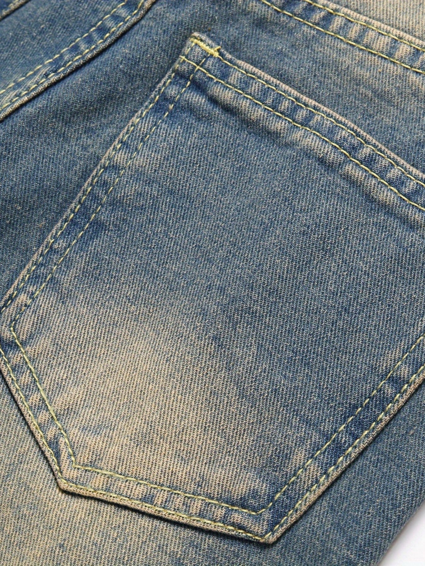 Boys Bear Print Ripped Jeans Skinny Slim Fit Washed Denim Long Pants