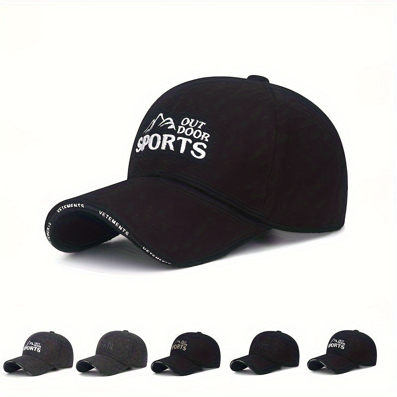 Letter Embroidered Winter Baseball Cap Middle aged And Elderly Cap Outdoor Cap