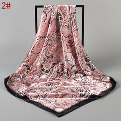 Flower Scarf Bandana Womens Silk Head Scarf Casual Floral Print Square