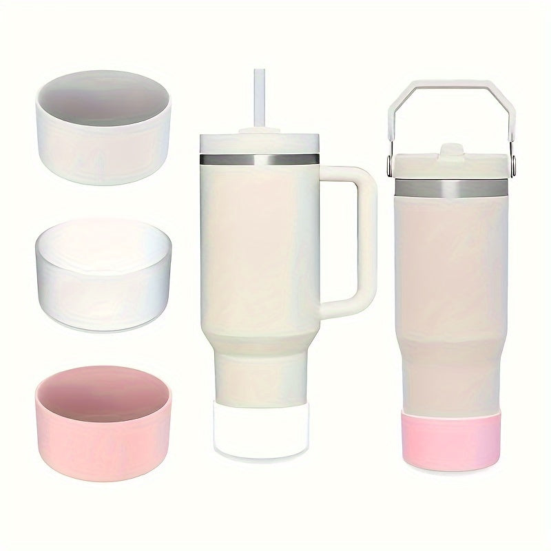 2pcs Silicone Cup Base Covers Non-slip Soft Cup Bottom Sleeve Cup Accessories