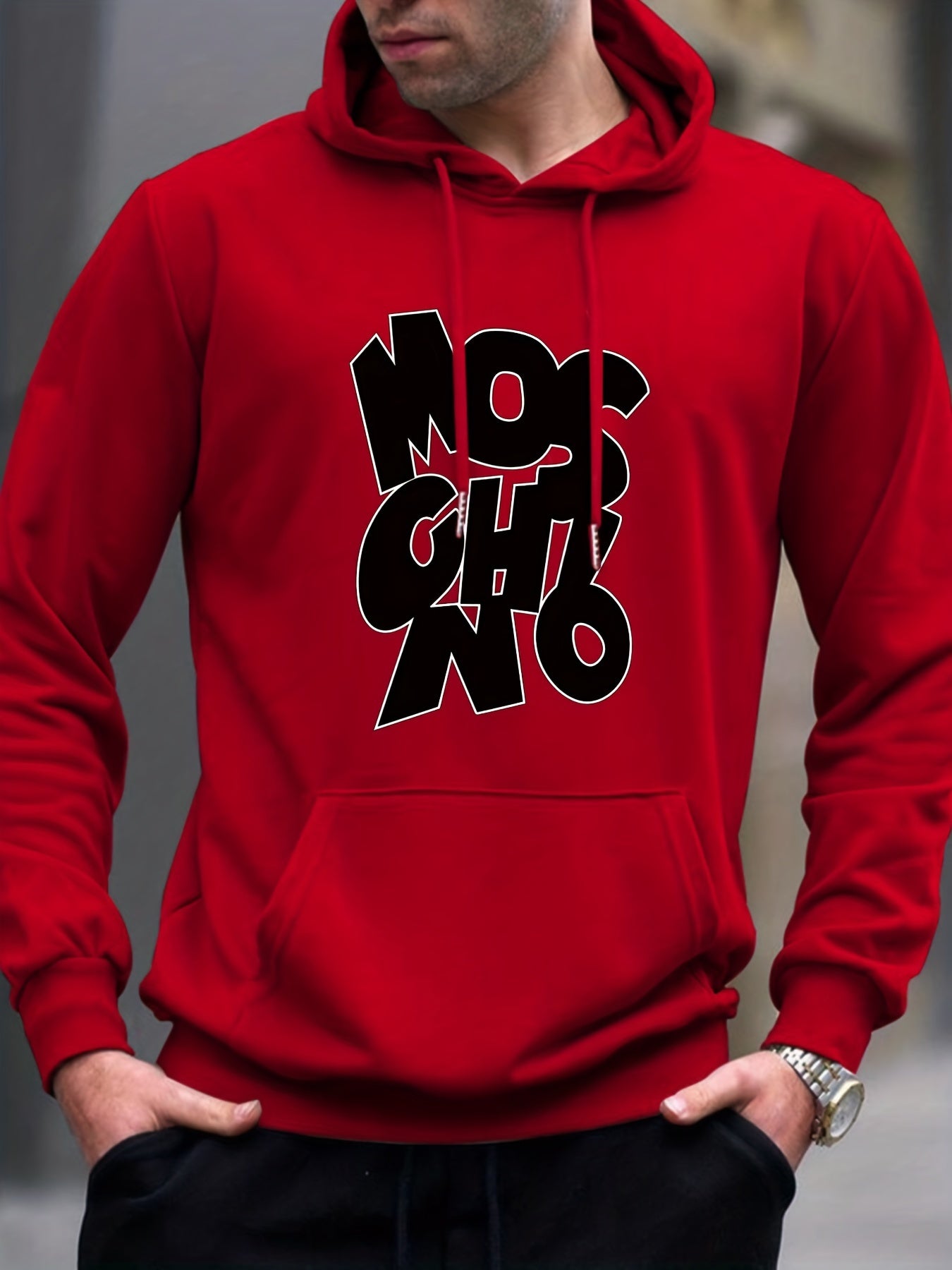 Letter Print Hoodie Hoodies For Men Men's Casual Graphic Pullover Hooded